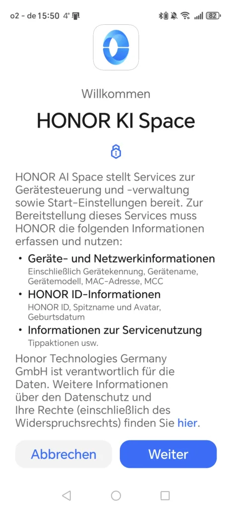HONOR Earbuds Open-App KI Space 1