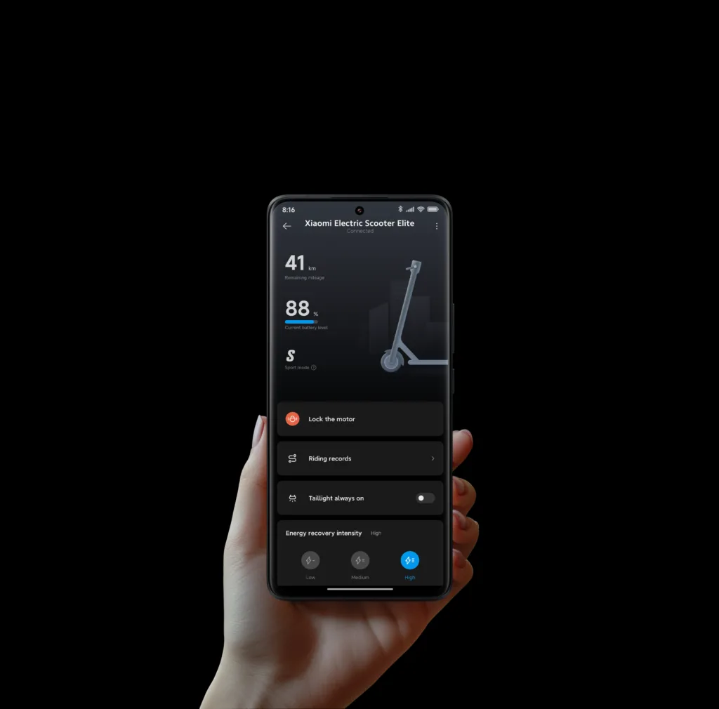 Xiaomi Electric Scooter Elite-Connect Xiaomi Home app