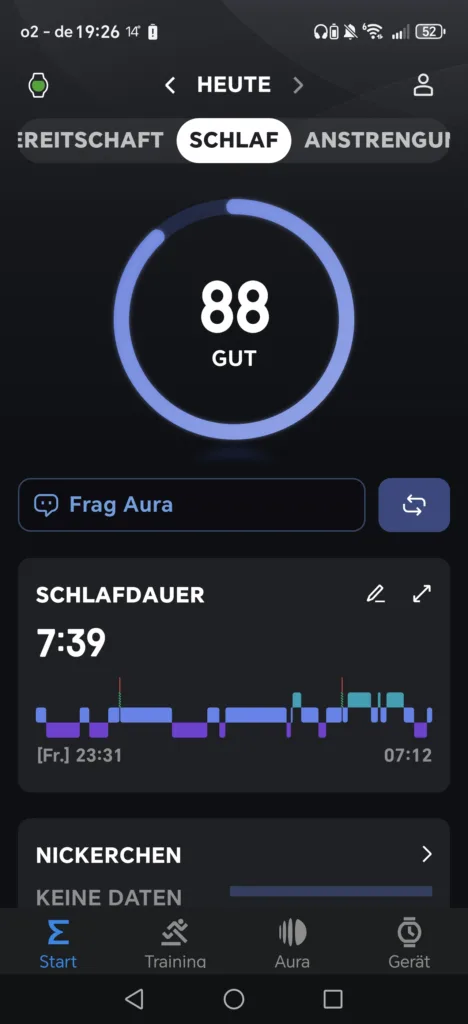 Amazfit ACTIVE 2 App - Schlafdaten 1