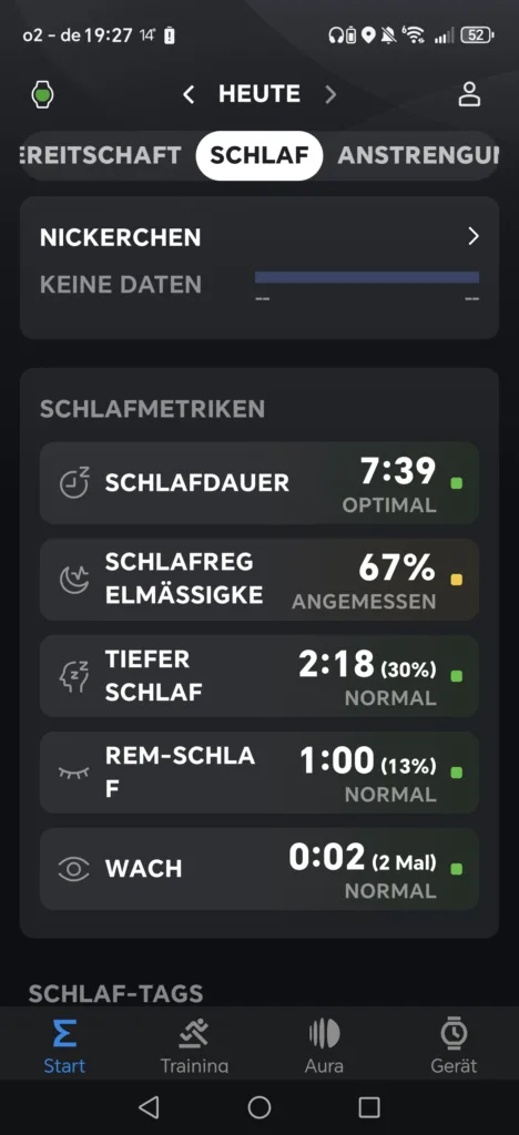 Amazfit ACTIVE 2 App - Schlafdaten 2