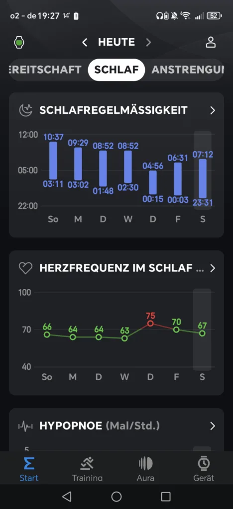 Amazfit ACTIVE 2 App - Schlafdaten 4