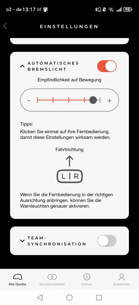 Lumos App - Einstellungen 3
