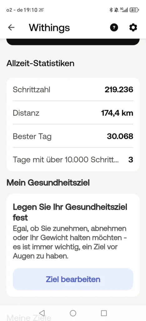 Withings ScanWatch Nova - Schritte gesamt